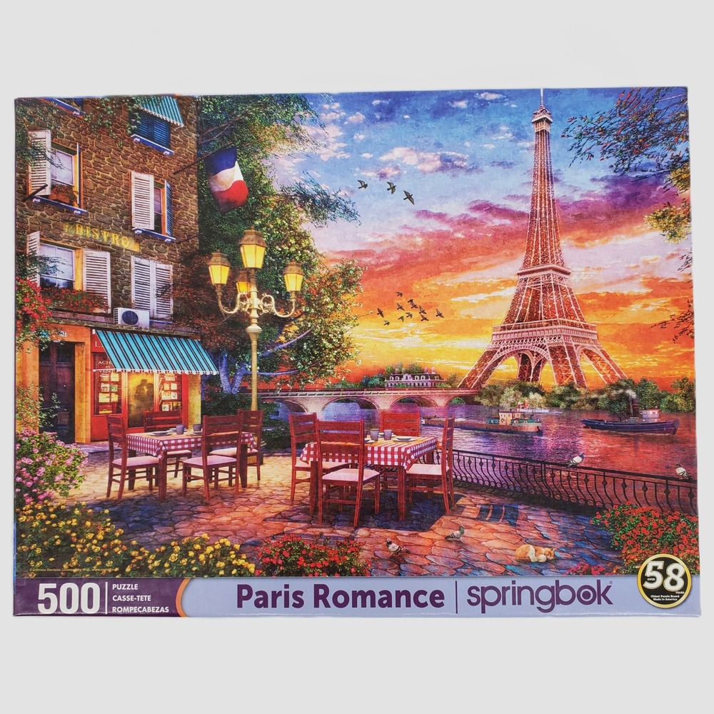 Springbok Paris Romance 500 Piece Jigsaw Puzzle Eiffel Tower Sunset 33-01617‎